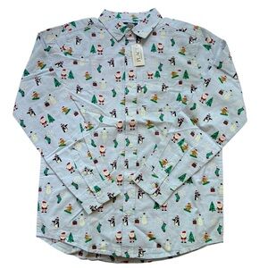 The Childen's Place Boys Long Sleeve Christmas Dress Shirt, Size 16, XXL